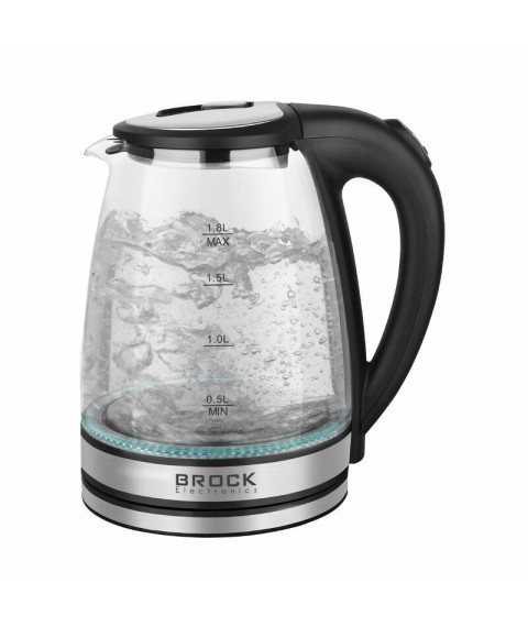 Fierbător de apă BROCK WK 2406, 1.8L, sticlă cu LED, 1500W